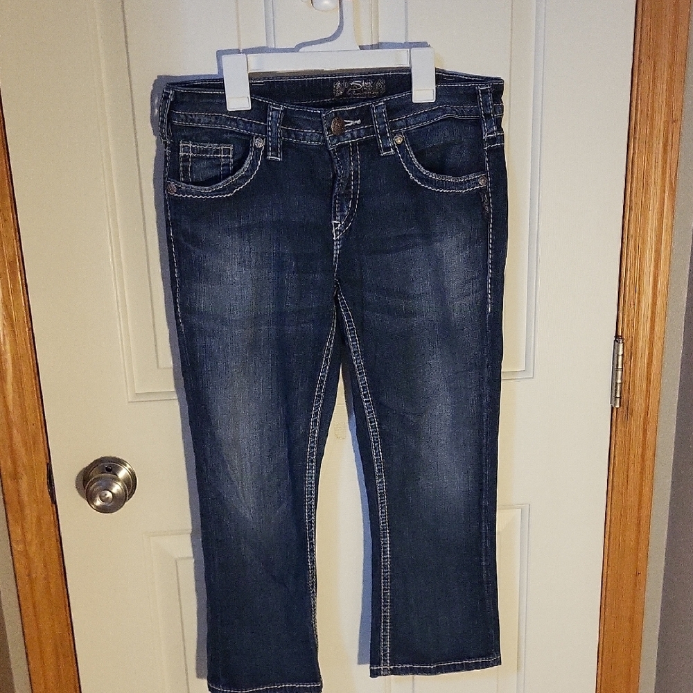 Silver Jeans Blue Ankle Cropped Denim